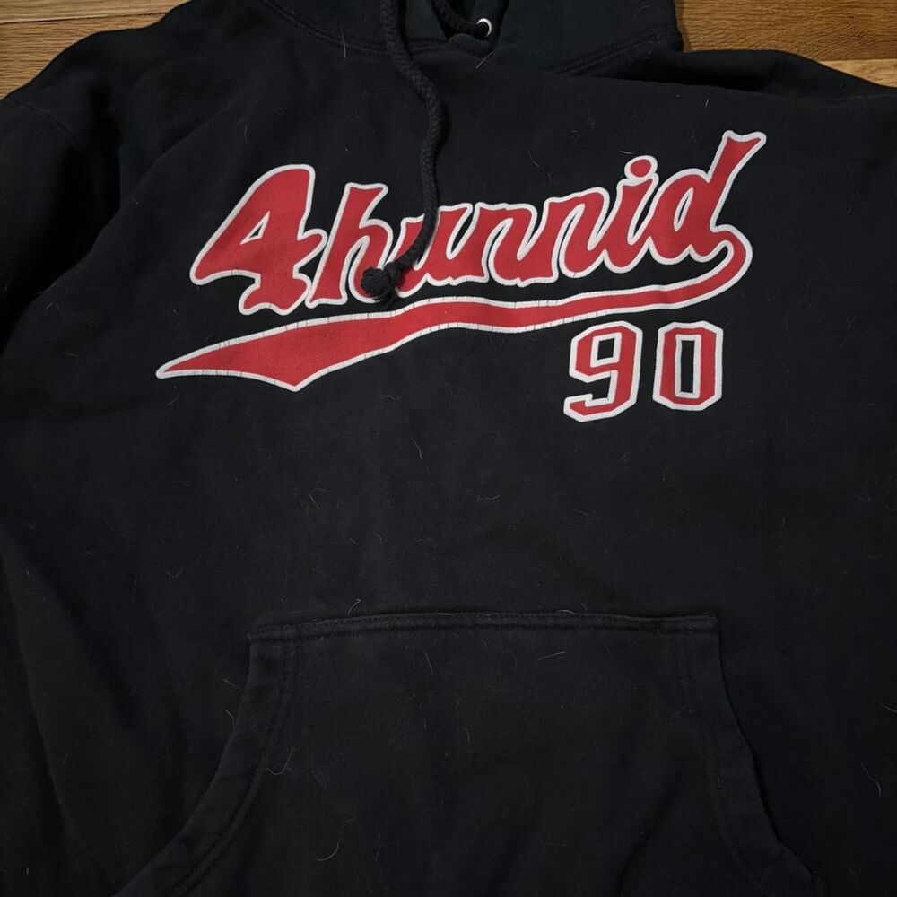 Unbranded Men's Black and Navy Hoodie